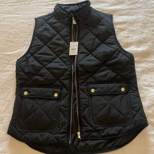 NWT J Crew Black Quilted Vest